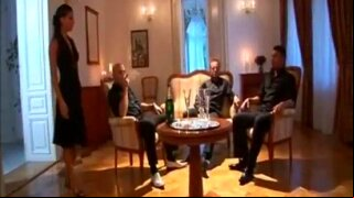 Champagne, 3 guys and a young pussy.